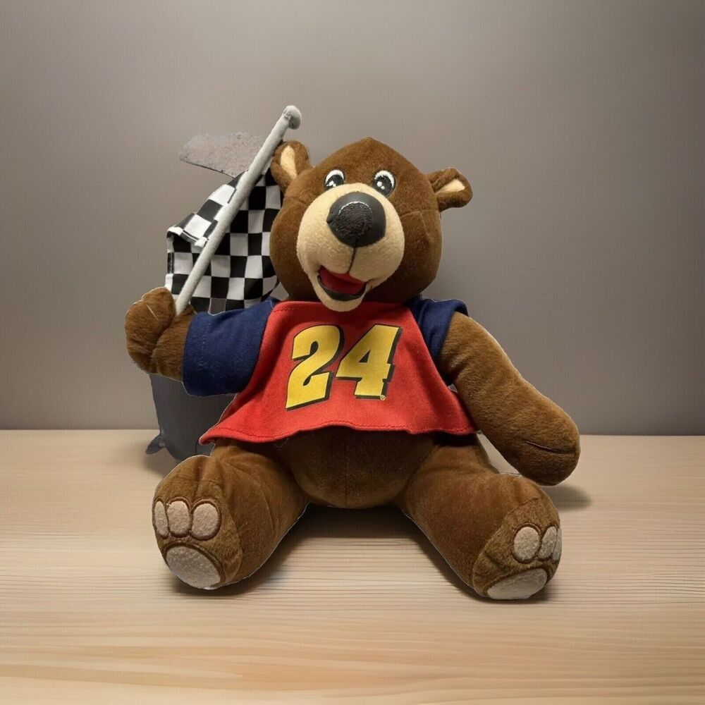 NASCAR Jeff Gordon 24 Sugar Loaf Plush Bear Checkered Flag Hendrick Stuffed Toy